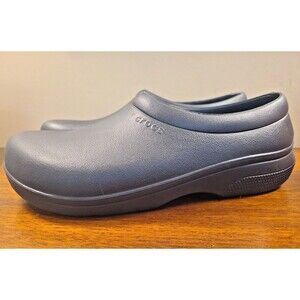 Crocs On The Clock Slip Resistant Work Shoes Black Slip On Mens Sz 11 Restaurant